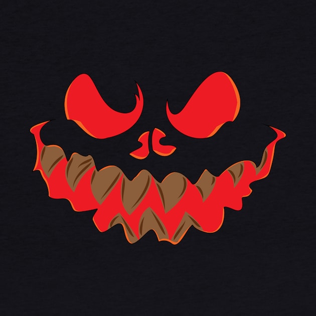 Halloween Scary Pumpkin Face by ThreadsMonkey